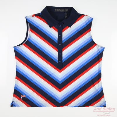 New W/ Logo Womens G-Fore Sleeveless Polo Small S Multi MSRP $110 G4LS22K06