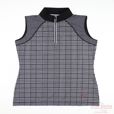 New W/ Logo Womens EP NY Sleeveless Polo X-Small XS Black MSRP $85 5961NIBX