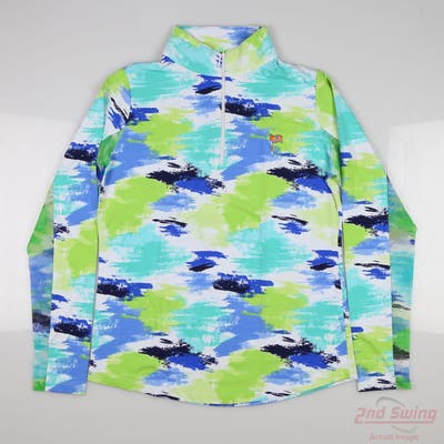 New W/ Logo Womens IBKUL 1/4 Zip Pullover Medium M Multi MSRP $99 10263