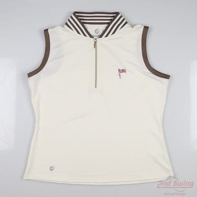 New W/ Logo Womens GG BLUE Sleeveless Medium M White MSRP $50 E1143-M