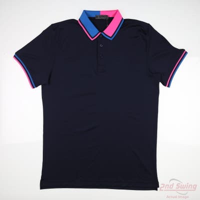 New W/ Logo Mens G-Fore Polo Medium M Navy Blue MSRP $120 G4MS23K121