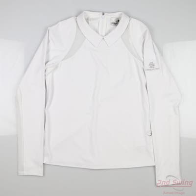 New W/ Logo Womens Foray Golf Long Sleeve Polo X-Small XS White MSRP $155 FG-0833-WHT-XS