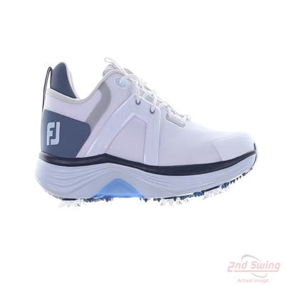 New W/O Box Mens Golf Shoe Footjoy 2023 Hyperflex Medium 8.5 White/Blue MSRP $170