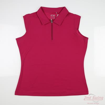 New Womens Nivo Sport Sleeveless Polo Medium M Pink MSRP $50