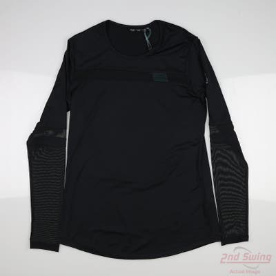 New W/ Logo Womens Level Wear Long Sleeve Medium M Black MSRP $70 MX03L