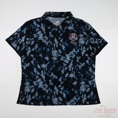 New W/ Logo Ryder Cup Womens Nike Polo Large L Navy Blue MSRP $100