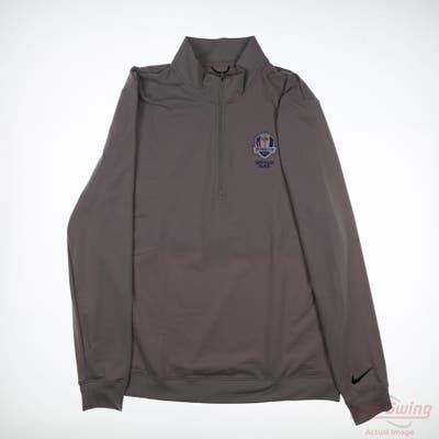 New W/ Logo Ryder Cup Mens Nike 1/2 Zip Pullover Large L Gray MSRP $150