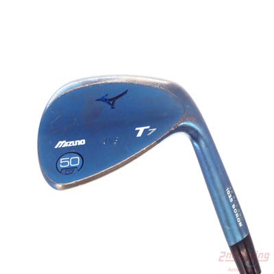 Mizuno T7 Blue Ion Wedge Gap GW 50° 7 Deg Bounce Stock Steel Shaft Steel Wedge Flex Right Handed 35.75in