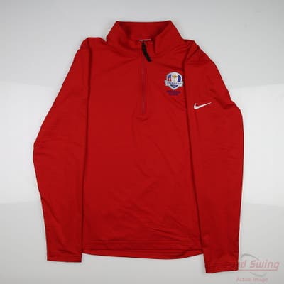 New W/ Logo Ryder Cup Mens Nike 1/2 Zip Pullover Small S Red MSRP $105