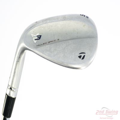 TaylorMade Milled Grind 3 Raw Chrome Wedge Sand SW 56° 12 Deg Bounce SB True Temper Dynamic Gold Tour Issue S200 Steel Stiff Left Handed 35.0in