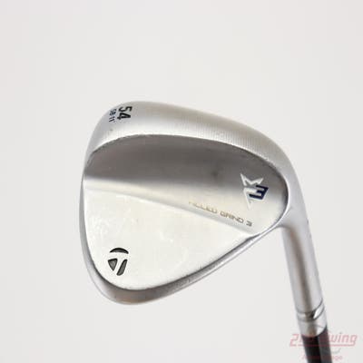TaylorMade Milled Grind 3 Raw Chrome Wedge Sand SW 54° 11 Deg Bounce SB FST KBS Hi-Rev 2.0 Steel Wedge Flex Right Handed 35.0in