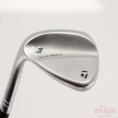 TaylorMade Milled Grind 3 Raw Chrome Wedge Lob LW 58° 11 Deg Bounce SB True Temper Dynamic Gold Tour Issue S200 Steel Wedge Flex Left Handed 34.75in