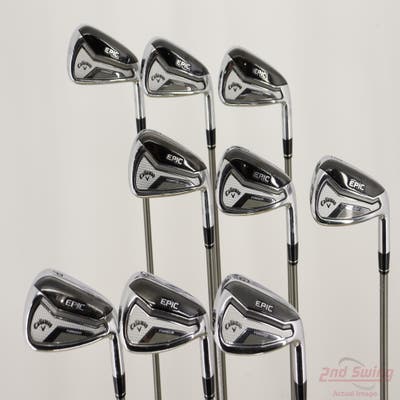 Callaway EPIC Forged Iron Set 4-PW AW GW Aerotech SteelFiber fc90 Graphite Stiff Right Handed +1 1/2"