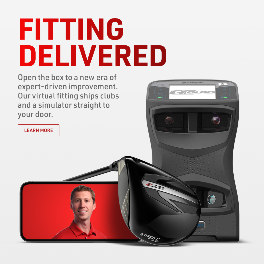 "Fitting Delivered. Open the box to a new era of expert-driven improvement. Our virtual fitting ships clubs and a simulator straight to your door. Learn More."